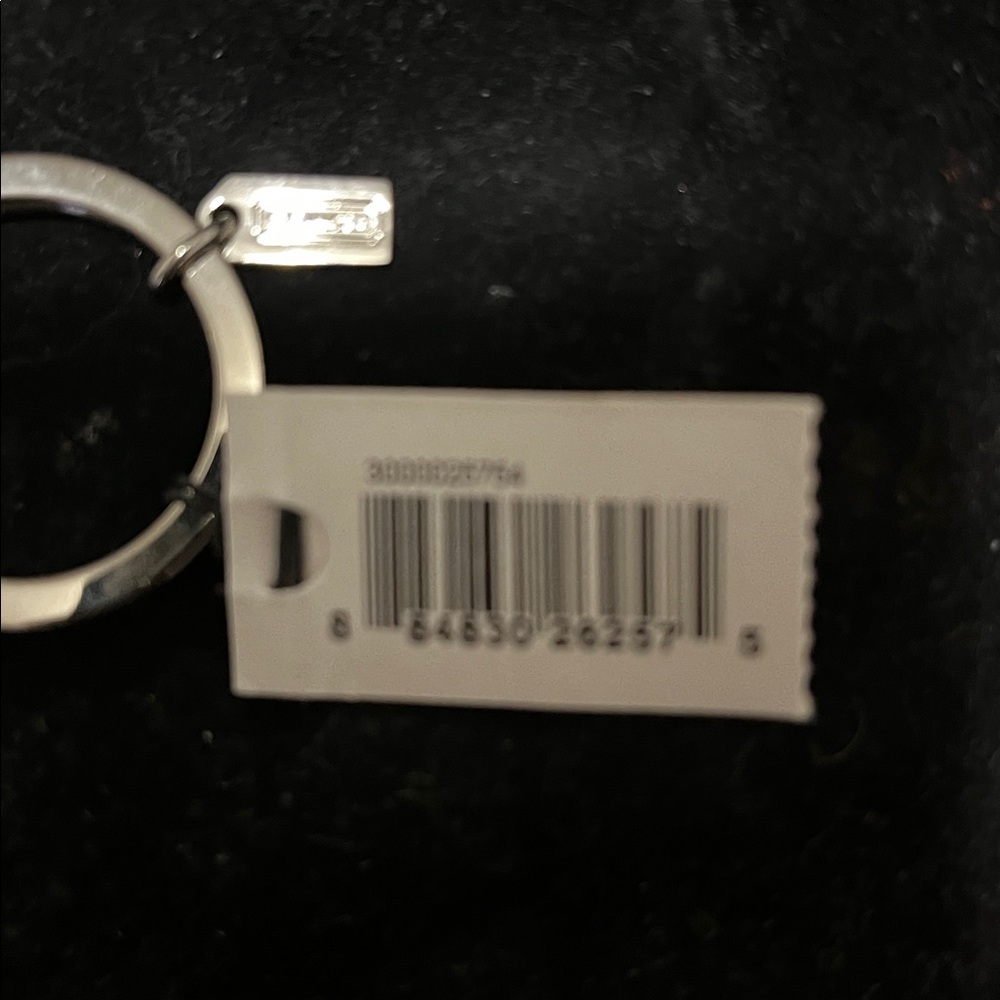 Coach Multi Legacy Stripe Heart Keychain Key Ring Fob MINT NWT and Pouch - Picture 4 of 5